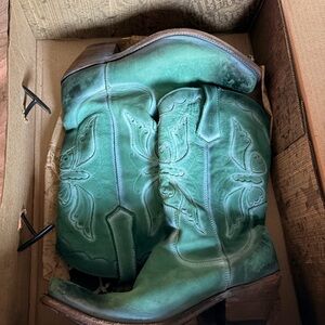 LIBERTY Black Turquoise Cowboy Boots